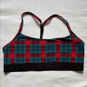 MeUndies Plaid T-Back Bralette Size XL Red Blue Green